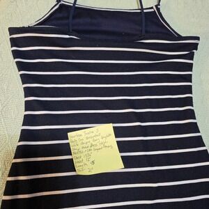 Fourteen Twelve Navy White Striped Bodycon Maxi Dress Spaghetti Strap Small
